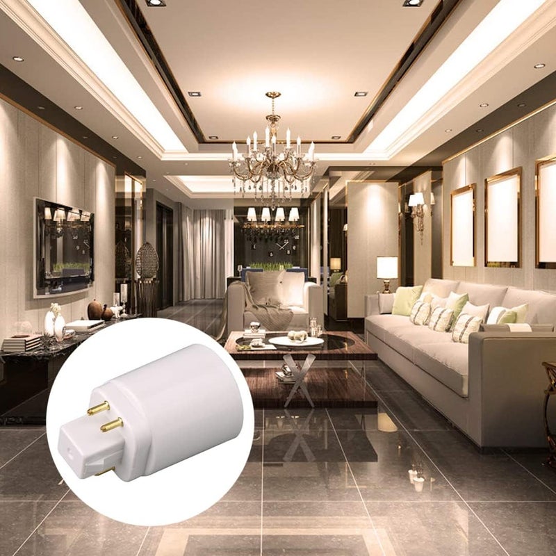 woobles Lamp Base, G24 to E27 Lamp Holder Adapter, 4-pin Conversion Lamp Adapter, Bulb Holder Socket Converter for LED Bulbs, Incandescent Bulbs - Image 5